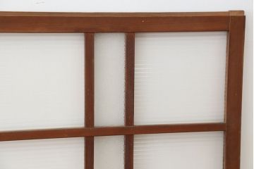 アンティーク　古い木味の大きなガラス戸　2枚セット(引き戸・窓)