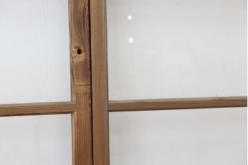 ★アンティーク　古い木味のシンプルなガラス戸　2枚セット(引き戸)