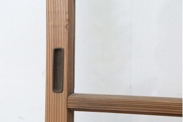 ★アンティーク　古い木味のシンプルなガラス戸　2枚セット(引き戸)