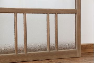 ★アンティーク　古い木味のシンプルなガラス戸　2枚セット(引き戸)