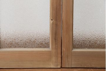 ★アンティーク　古い木味のシンプルなガラス戸　2枚セット(引き戸)