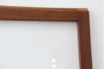 ★アンティーク　古い木味のシンプルなガラス戸　2枚セット(引き戸)