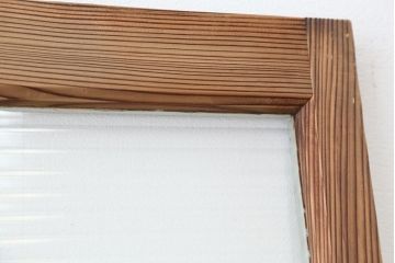 アンティーク　素敵なデザイン!古い木味のペンキの剥げたモールガラスドア1枚(扉)