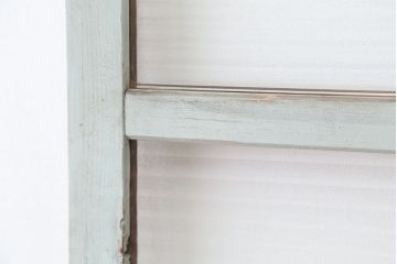 アンティーク　素敵なデザイン!古い木味のペンキの剥げたモールガラスドア1枚(扉)