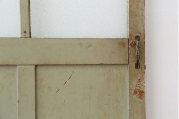 アンティーク　素敵な雰囲気!ペンキの剥げたダイヤガラスドア　1枚(扉)