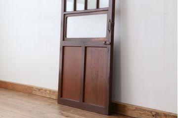 アンティーク　可愛いデザイン!古い木のダイヤガラスドア(扉)　1枚