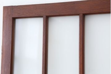 アンティーク　可愛いデザイン!古い木のダイヤガラスドア(扉)　1枚