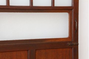 アンティーク　可愛いデザイン!古い木のダイヤガラスドア(扉)　1枚
