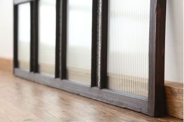 アンティーク　素敵なデザイン!モールガラス明かり取り(ガラス欄間)