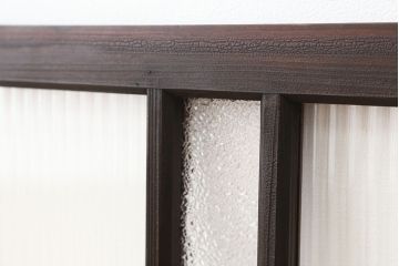 アンティーク　素敵なデザイン!モールガラス明かり取り(ガラス欄間)