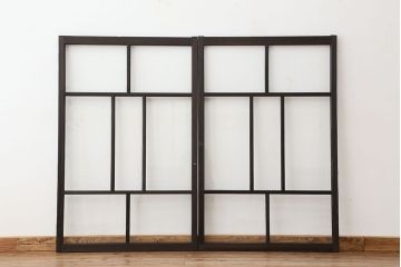 アンティーク　古いお家のシックなガラス戸　2枚セット(窓)