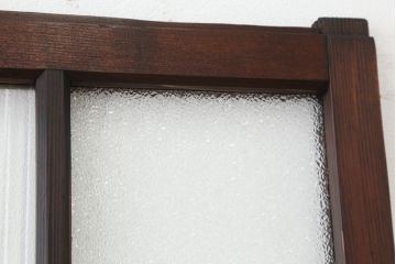 アンティーク　素敵なデザイン!モールガラスとダイヤガラスの引き戸　1枚(ガラス戸)