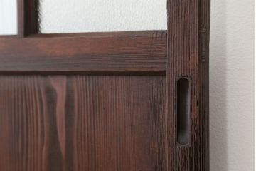 アンティーク　素敵なデザイン!モールガラスとダイヤガラスの引き戸　1枚(ガラス戸)