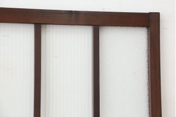 アンティーク　素敵なデザイン!モールガラスとダイヤガラスの引き戸　1枚(ガラス戸)