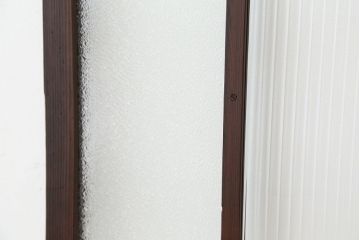 アンティーク　素敵なデザイン!モールガラスとダイヤガラスの引き戸　1枚(ガラス戸)