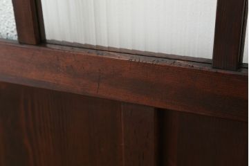 アンティーク　素敵なデザイン!モールガラスとダイヤガラスの引き戸　1枚(ガラス戸)
