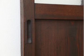 アンティーク　素敵なデザイン!モールガラスとダイヤガラスの引き戸　1枚(ガラス戸)