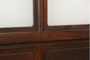 大正ロマン　古いお屋敷の上質な色ガラス引き戸　2枚セット(ガラス戸・建具)