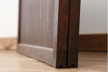 ★アンティーク　素敵なデザイン!古い木の上質なダイヤガラス戸　2枚セット(引き戸、建具)