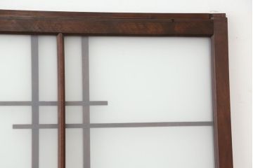★アンティーク　素敵なデザイン!古い木の上質なダイヤガラス戸　2枚セット(引き戸、建具)