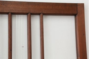 アンティーク　レトロなデザインのガラス戸　2枚セット(引き戸、建具)