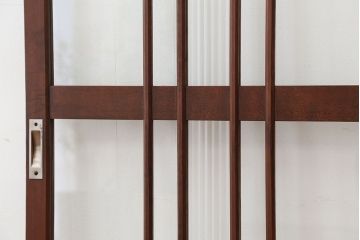 アンティーク　レトロなデザインのガラス戸　2枚セット(引き戸、建具)
