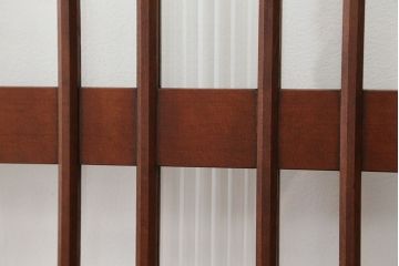 アンティーク　レトロなデザインのガラス戸　2枚セット(引き戸、建具)