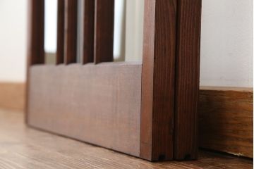 アンティーク　レトロなデザインのガラス戸　2枚セット(引き戸、建具)