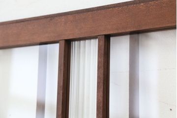 アンティーク　レトロなデザインのガラス戸　2枚セット(引き戸、建具)