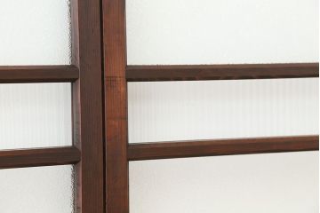アンティーク　シンプルなダイヤガラス引き戸4枚セット