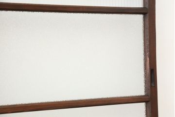 アンティーク　シンプルなダイヤガラス引き戸4枚セット