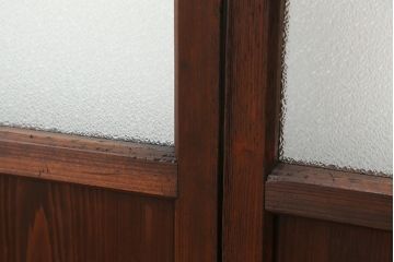 アンティーク　シンプルなダイヤガラス引き戸4枚セット