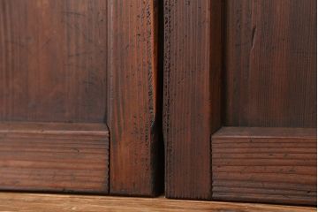アンティーク　シンプルなダイヤガラス引き戸4枚セット