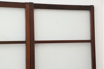 アンティーク　シンプルなダイヤガラス引き戸4枚セット
