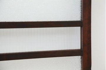 アンティーク　シンプルなダイヤガラス引き戸4枚セット
