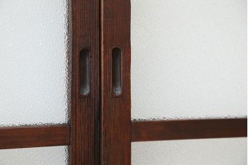 アンティーク　シンプルなダイヤガラス引き戸4枚セット