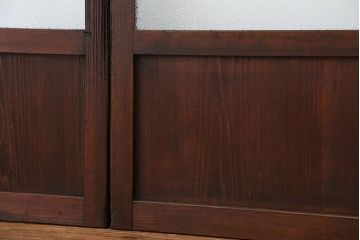 アンティーク　シンプルなダイヤガラス引き戸4枚セット
