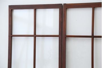 アンティーク　古いお家のシンプルな引き戸　4枚セット(ガラス戸、建具)