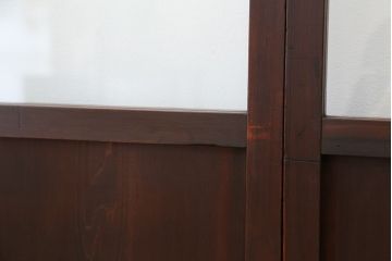 アンティーク　古いお家のシンプルな引き戸　4枚セット(ガラス戸、建具)