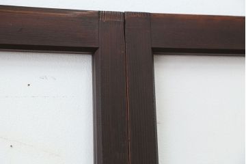 アンティーク　古い木のシンプルなガラス戸　4枚セット(引き戸、建具)