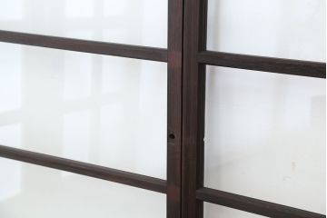アンティーク　古い木のシンプルなガラス戸　4枚セット(引き戸、建具)