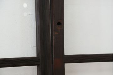 アンティーク　古い木のシンプルなガラス戸　4枚セット(引き戸、建具)