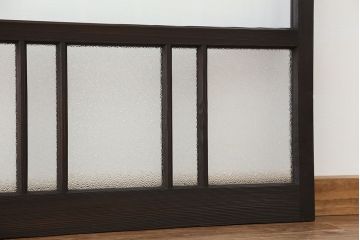 アンティーク　古い木のシンプルなガラス戸　4枚セット(引き戸、建具)