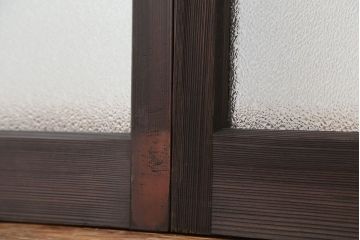 アンティーク　古い木のシンプルなガラス戸　4枚セット(引き戸、建具)