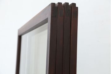 アンティーク　古い木のシンプルなガラス戸　4枚セット(引き戸、建具)