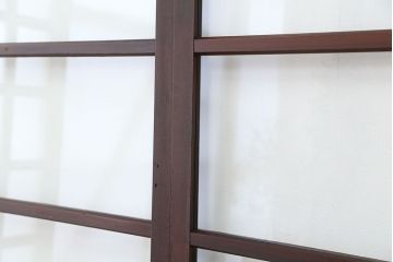 アンティーク　古い木のシンプルなガラス戸　4枚セット(引き戸、建具)