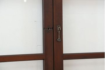 アンティーク　古い木のシンプルなガラス戸　4枚セット(引き戸、建具)