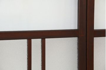 アンティーク　古い木のシンプルなガラス戸　4枚セット(引き戸、建具)