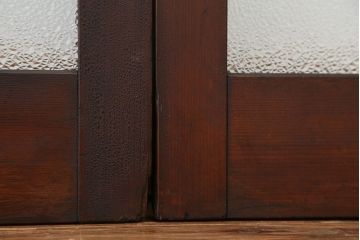 アンティーク　古い木のシンプルなガラス戸　4枚セット(引き戸、建具)