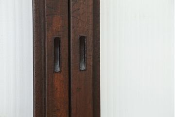 アンティーク　上質な作りのモールガラス引き戸　4枚セット(建具、ガラス戸)